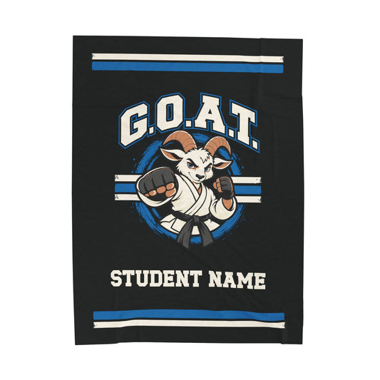 GOAT Blue Plush Blanket