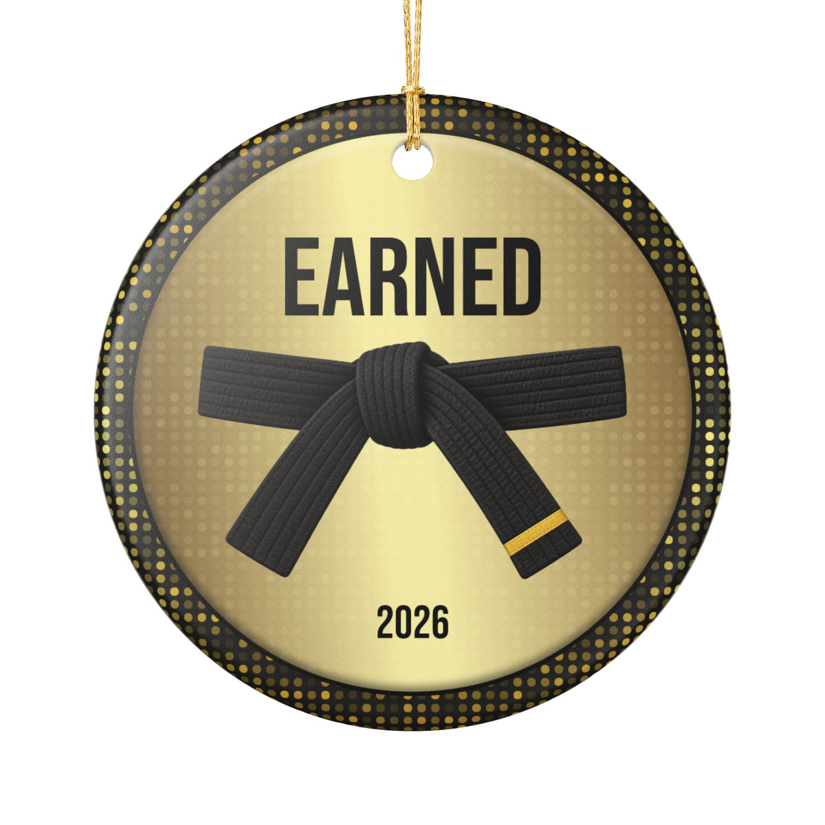 Personalized Rank Keepsake: Black Belt 1st Gold