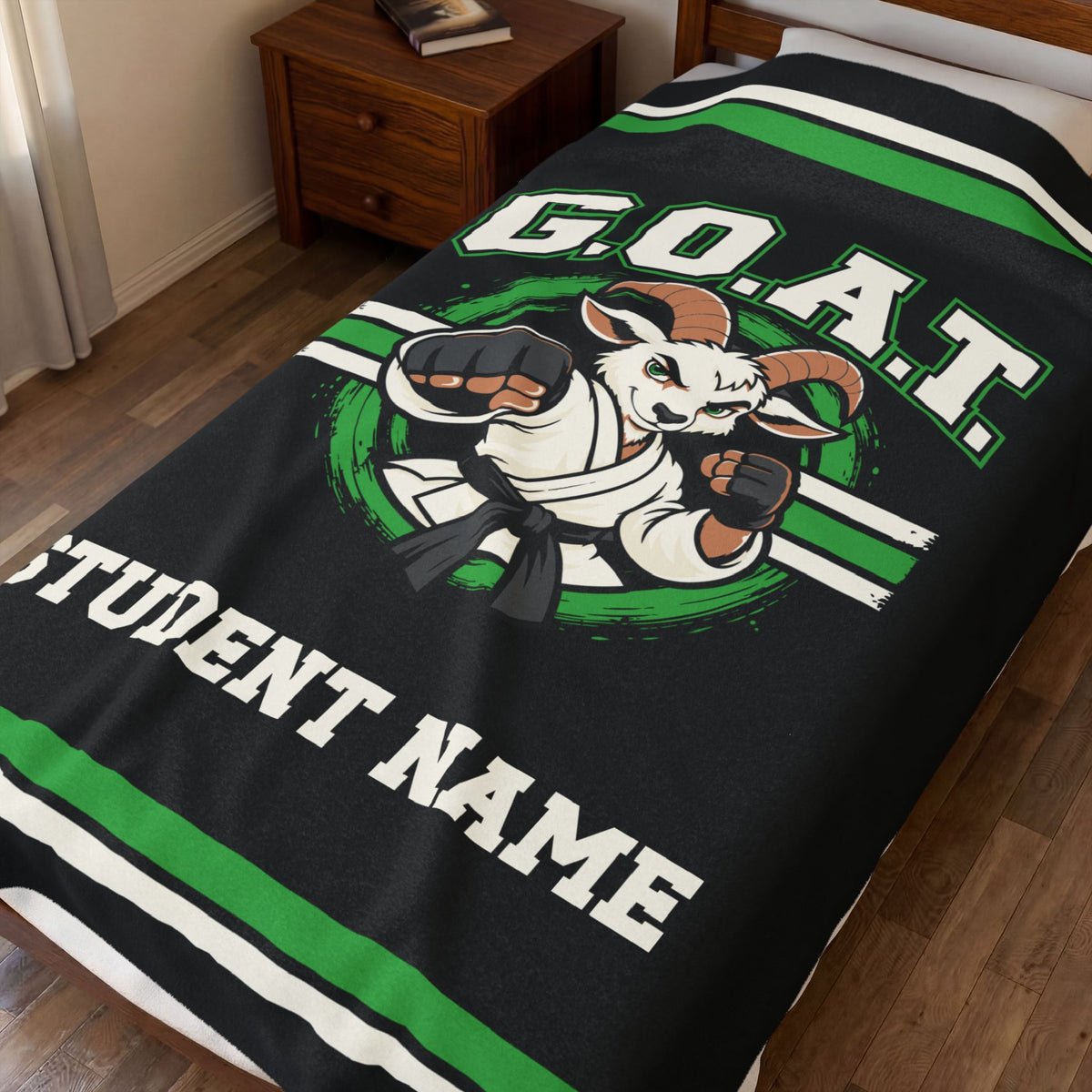 GOAT Green Plush Blanket