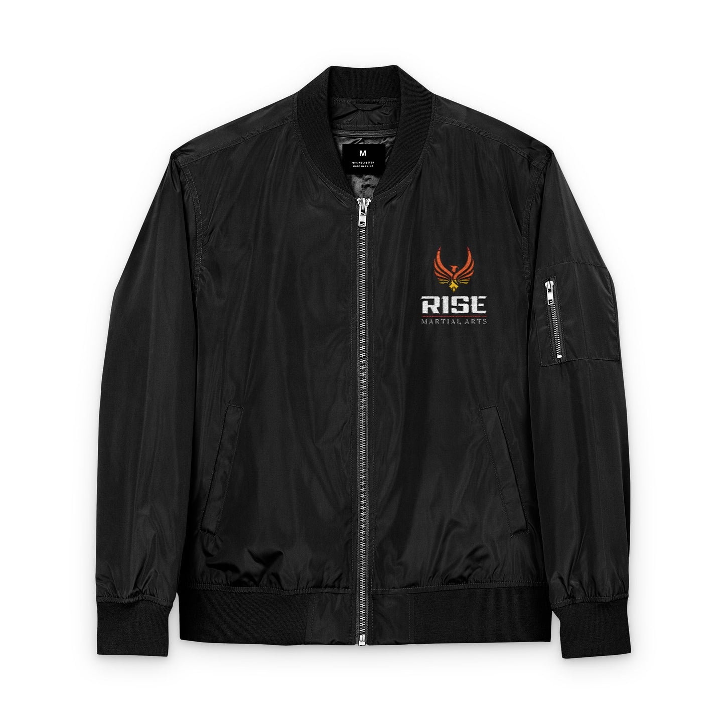 Recycled Bomber Jacket with Embroidered 'RISE' Design - Eco-Friendly Apparel for Athletes, Perfect for Gifting, Street Style, Casual [...]