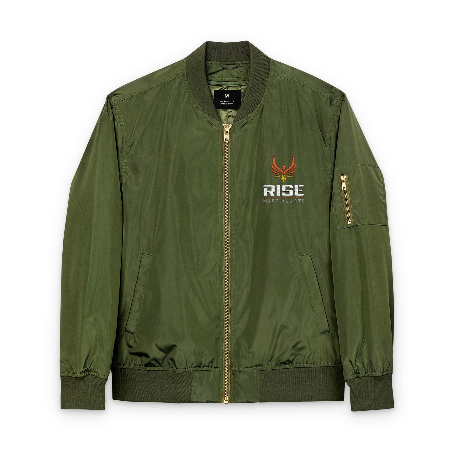 Recycled Bomber Jacket with Embroidered 'RISE' Design - Eco-Friendly Apparel for Athletes, Perfect for Gifting, Street Style, Casual [...]