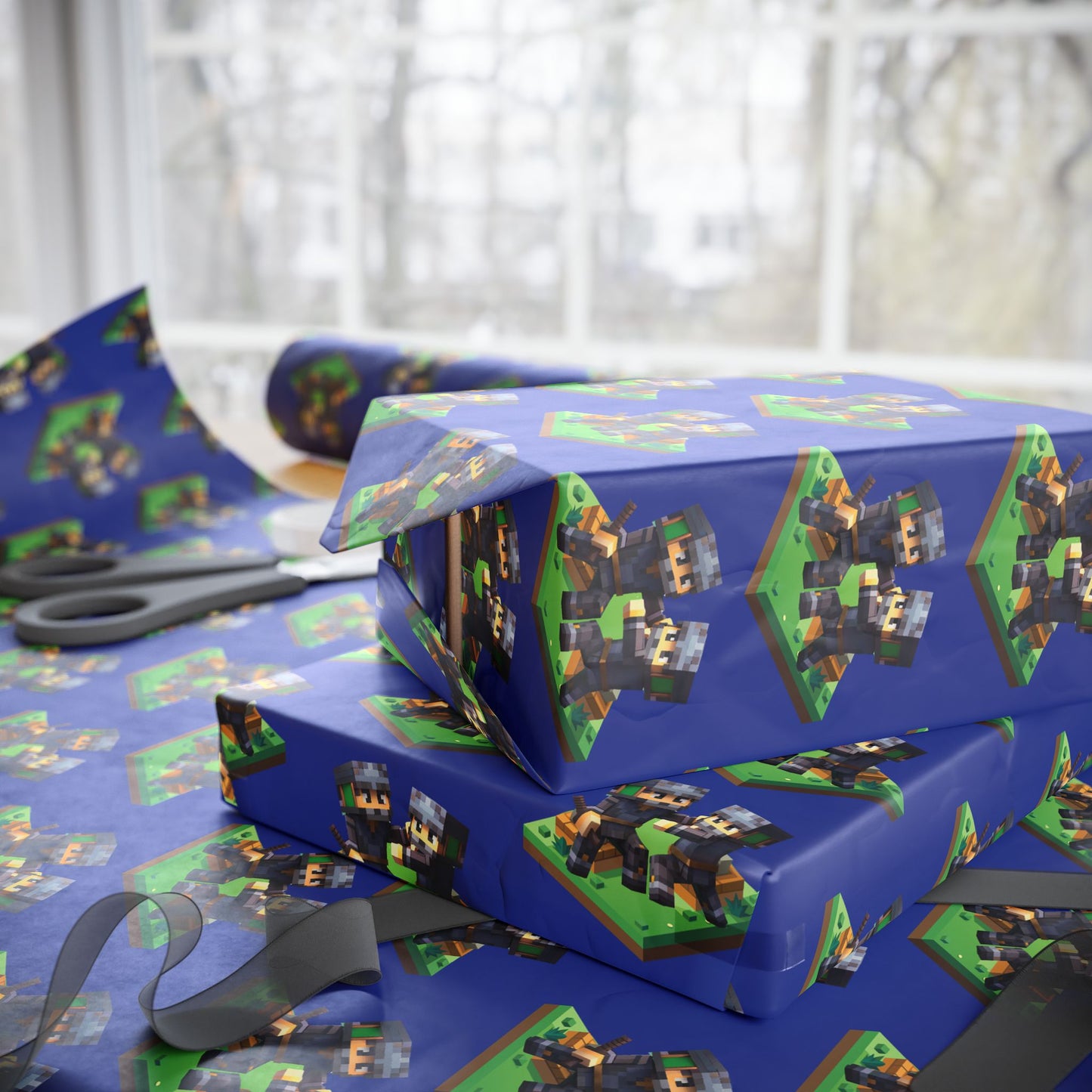 Block Belt Warriors Royal Blue Wrapping Paper