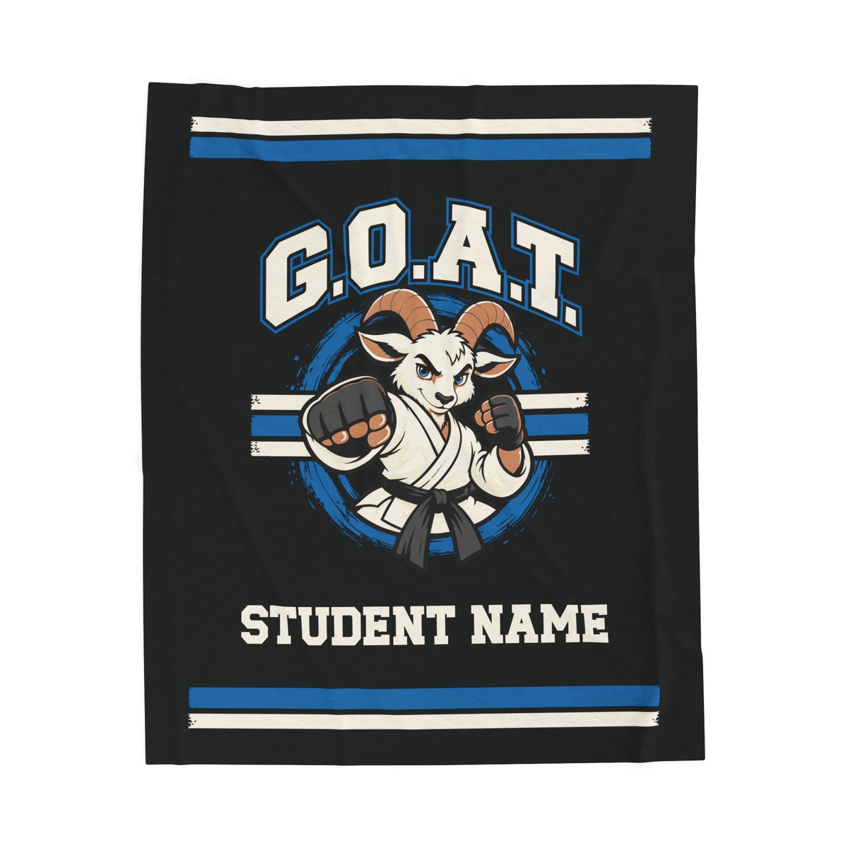 GOAT Blue Plush Blanket