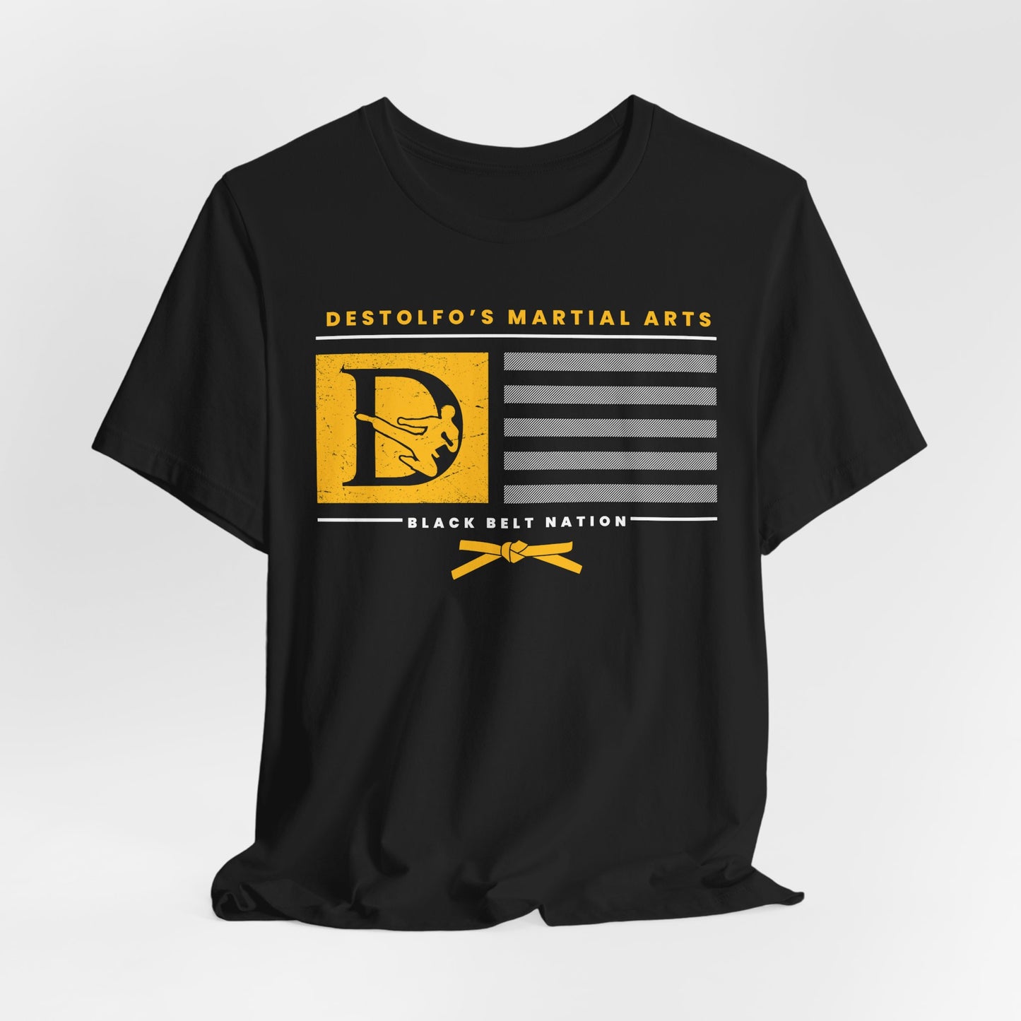 DeStolfo's Adult Black Belt Nation Gold Tee