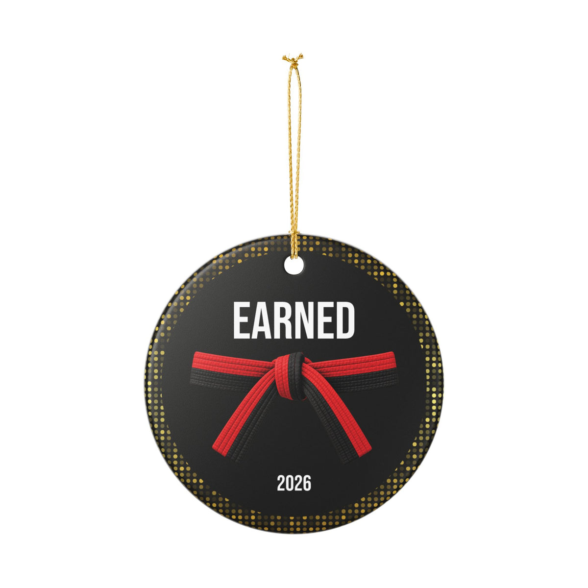 Onyx Personalized Rank Keepsake: Half Red Half Black Belt