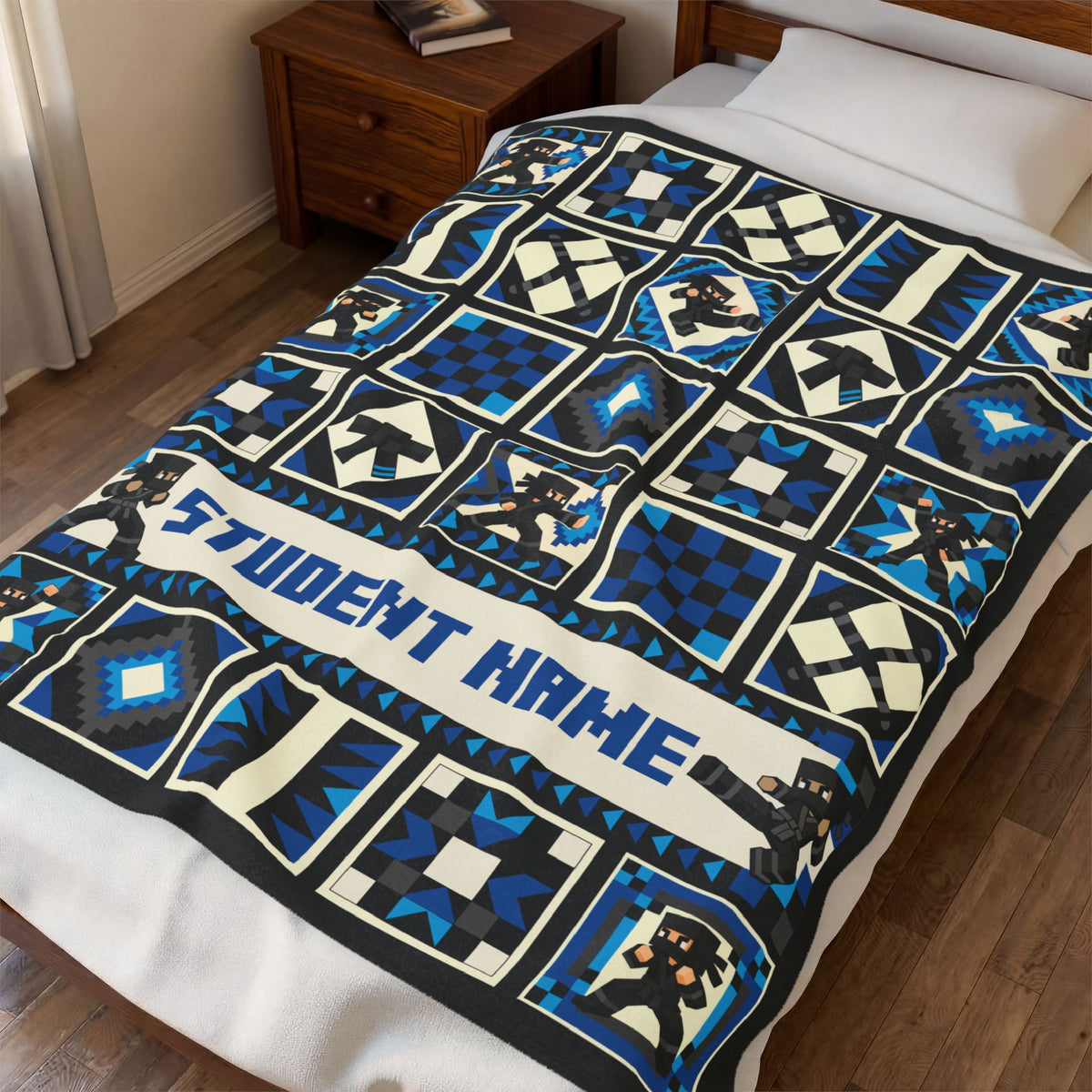 Dojo Patchwork Blue Blanket
