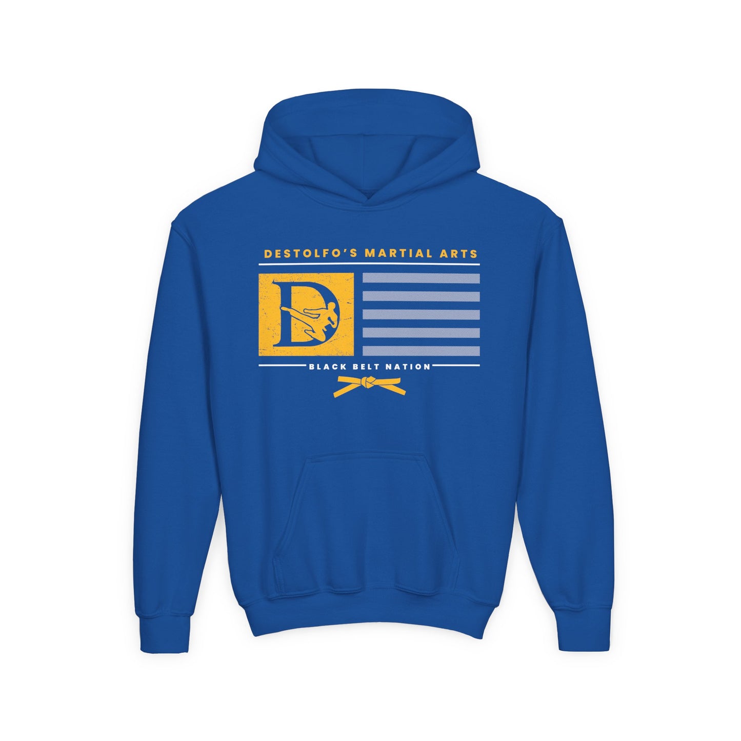 DeStolfo's Youth Black Belt Nation Gold Hoodie