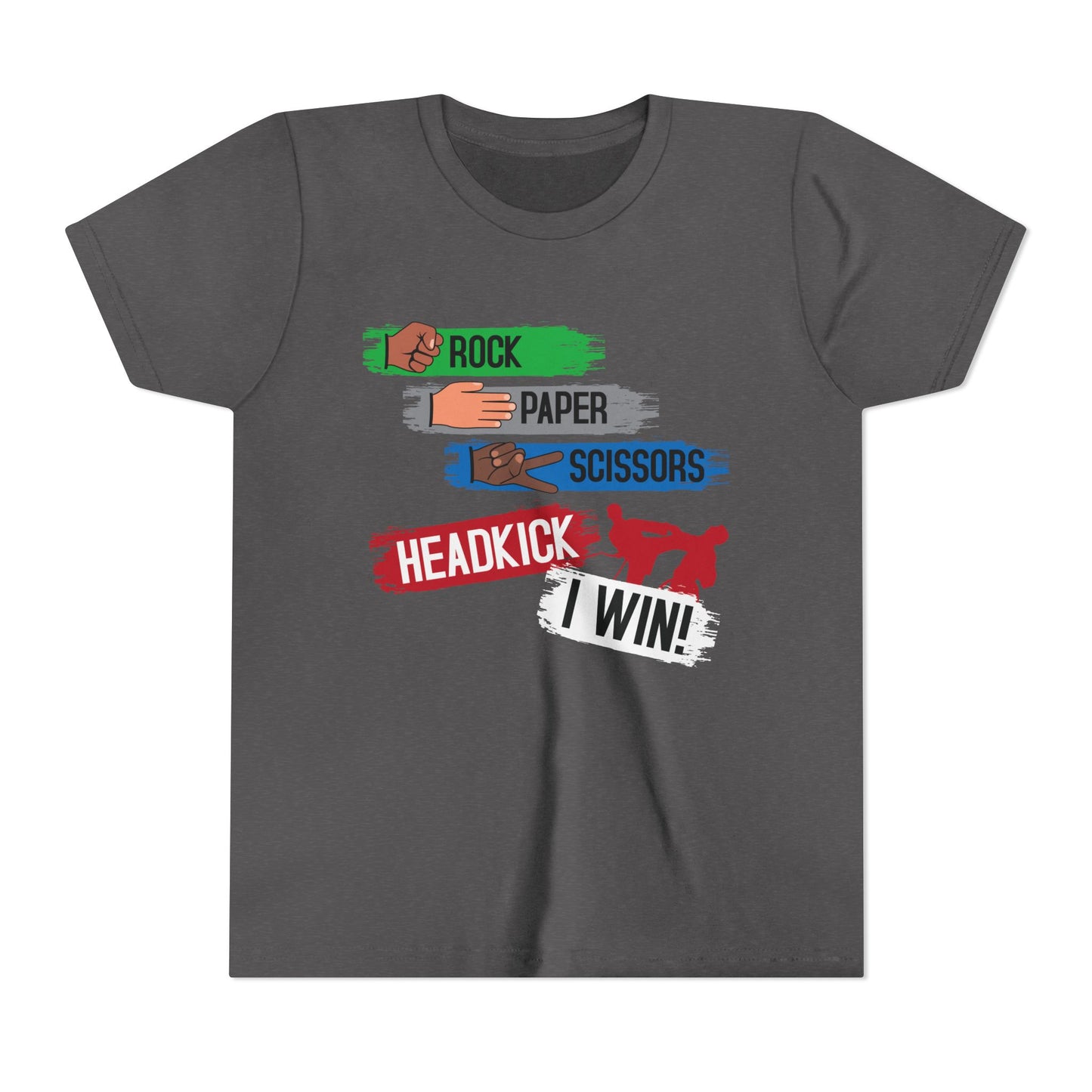 Youth Rock-Paper-Scissors-Headkick Tee