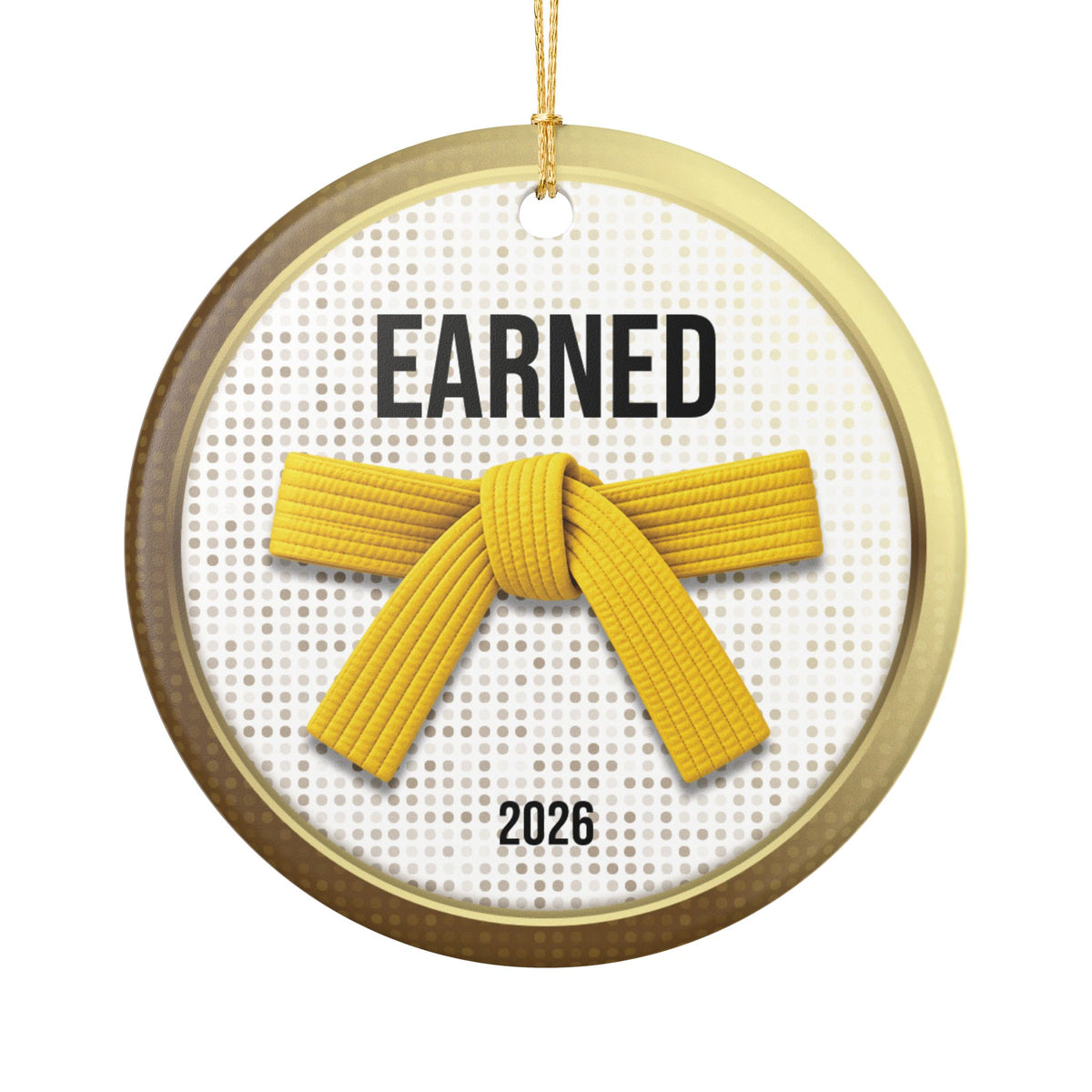 Pearl Personalized Rank Keepsake: Yellow Belt
