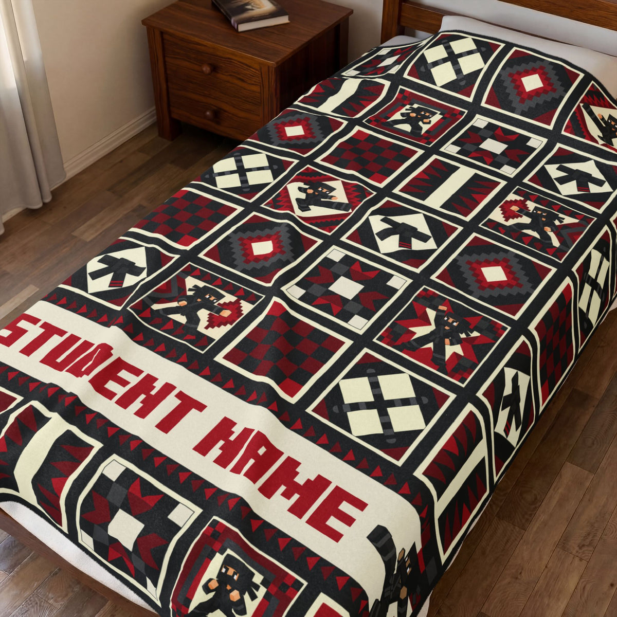 Dojo Patchwork Red Blanket