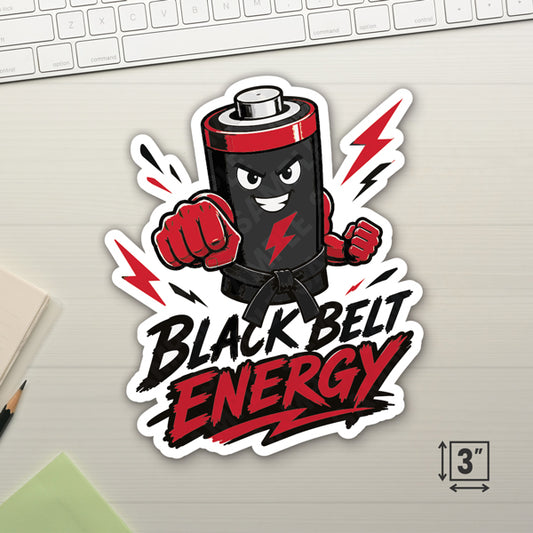 Black Belt Energy Red 3" Die-Cut Stickers