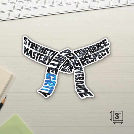 Black Belt Grit Blue 3" Die-Cut Stickers