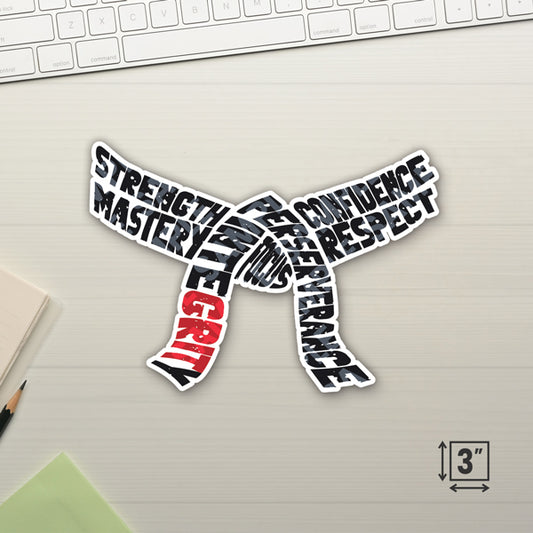 Black Belt Grit Red 3" Die-Cut Stickers
