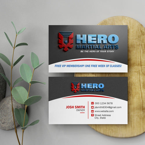 Hero Martial Arts Business Cards