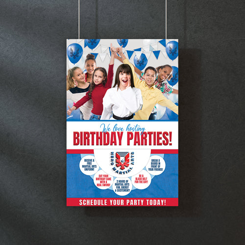 Hero Martial Arts Birthday Party Poster