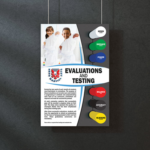 Hero Martial Arts Evaluations and Testing Poster