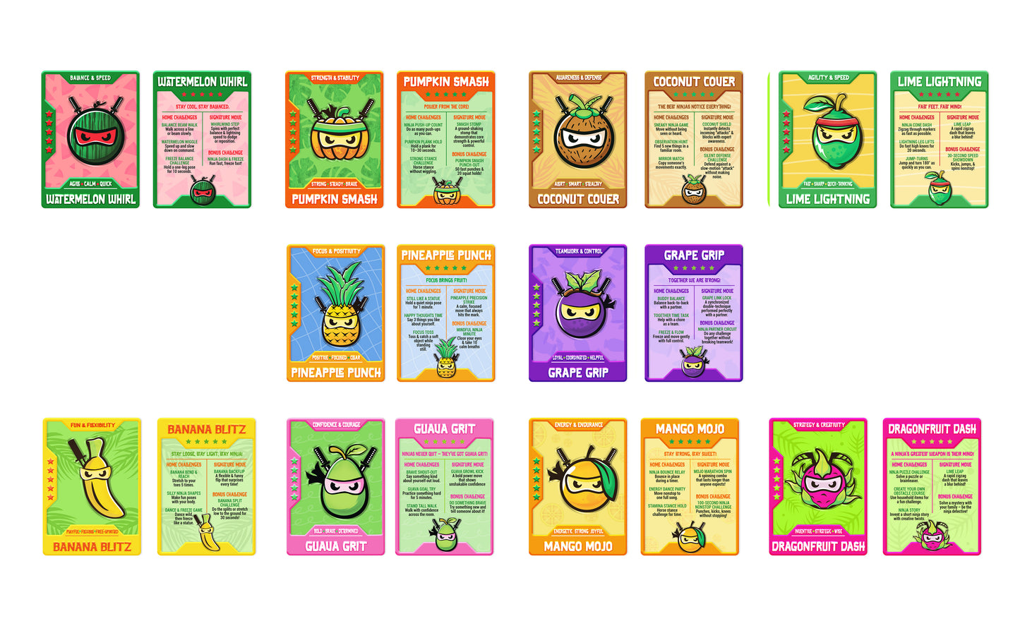 Fruit Force Ninjas Trading Cards
