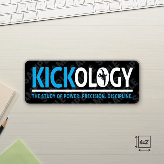 Kickology Blue 4"x2" Die-Cut Stickers