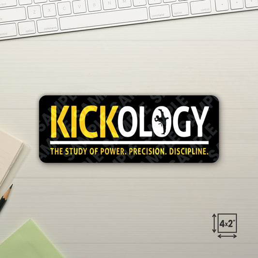 Kickology Yellow 4"x2" Die-Cut Stickers