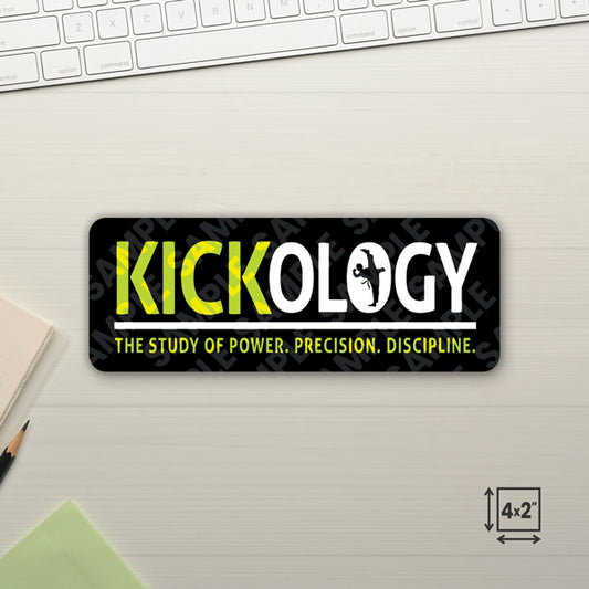 Kickology Green 4"x2" Die-Cut Stickers