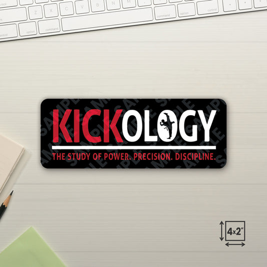 Kickology Red 4"x2" Die-Cut Stickers