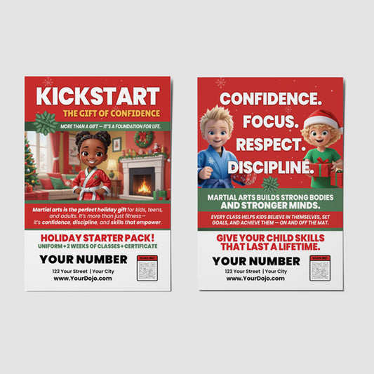 Kickstart the Gift of Confidence Christmas Postcard