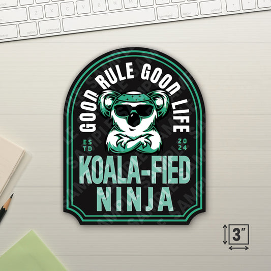 Koala-fied Ninja Mint 3" Die-Cut Stickers