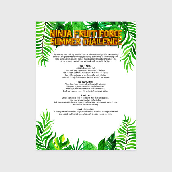 Fruit Force Ninjas Summer Program