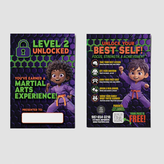 Martial Arts Level Unlocked School Talk Postcards