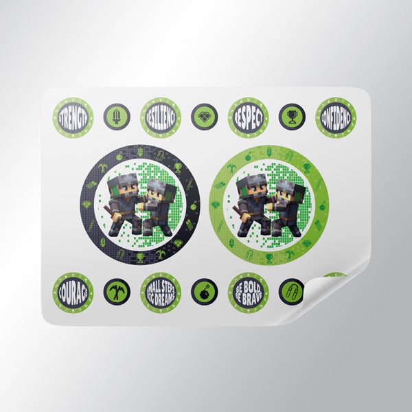 Block Belt Warriors Sticker Sheets