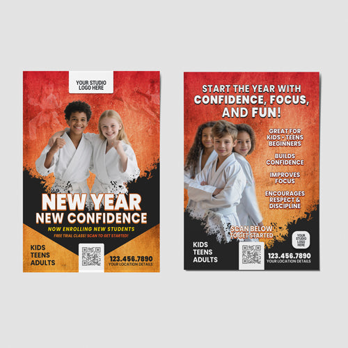 New Year, New Confidence Martial Arts Postcards Red